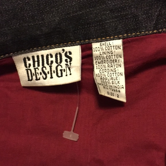 Chico’s jacket denim embroidered - Picture 6 of 6